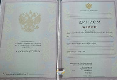 Диплом колледжа 2003-2006 годов